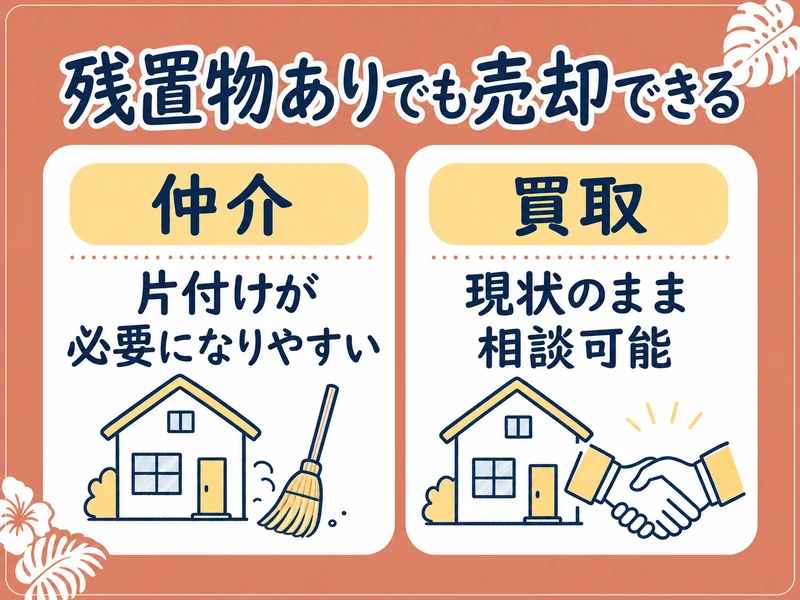 残置物がある空き家の仲介と買取の違い