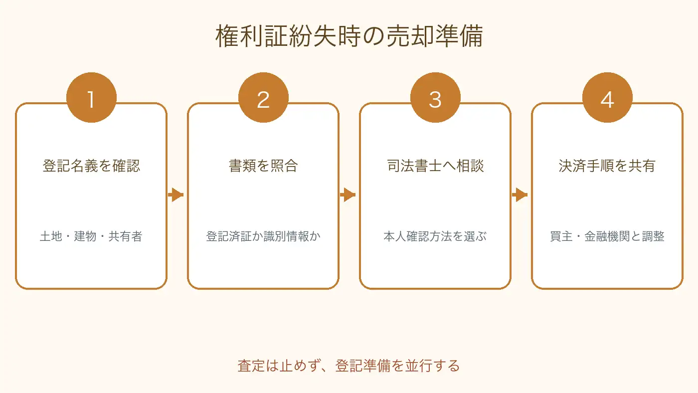 空き家の権利証紛失時に登記名義、書類、本人確認方法、決済手順を確認する順番